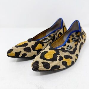 Rothy's The Point Big Cat Leopard Animal Print Ballet Flats Women’s Size 6.5